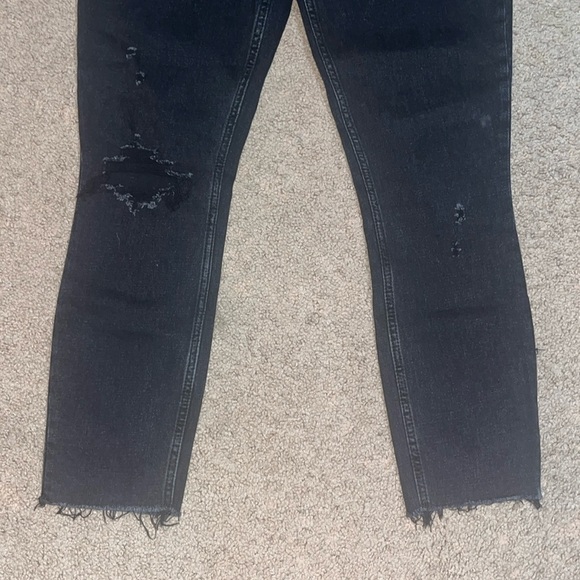 Abercrombie & Fitch Curve Love Skinny High Rise Jeans Black Destroy Denim 27 4L - Picture 4 of 9